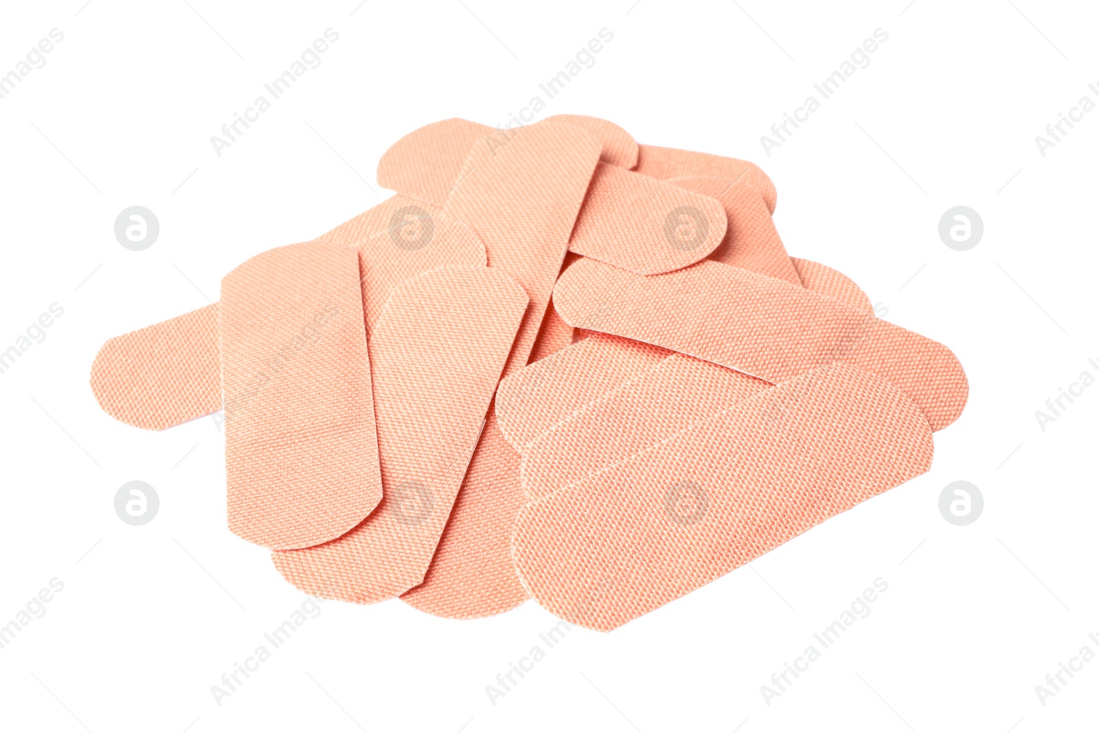 Medical sticking plasters isolated on white. First aid item Photo of Medical sticking plasters isolated on white. First aid item