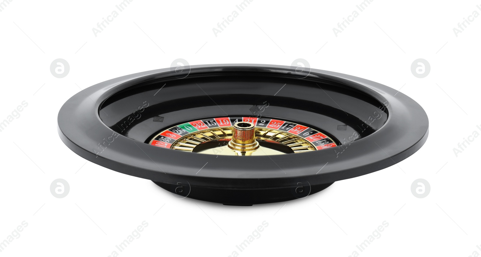 Photo of Roulette wheel isolated on white. Casino game