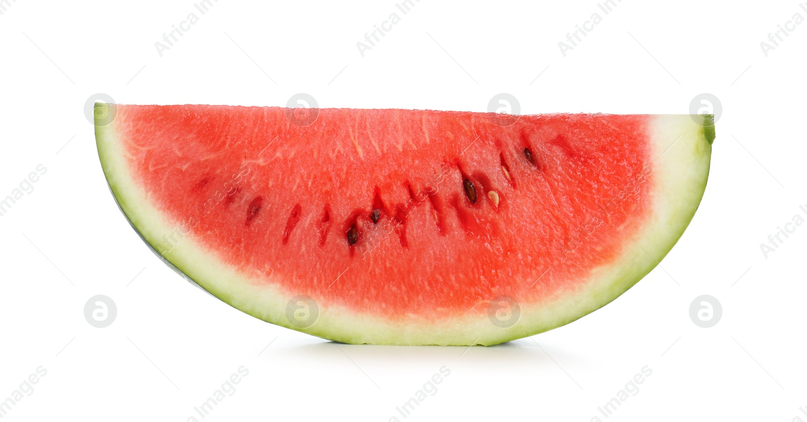 Photo of Slice of delicious ripe watermelon isolated on white