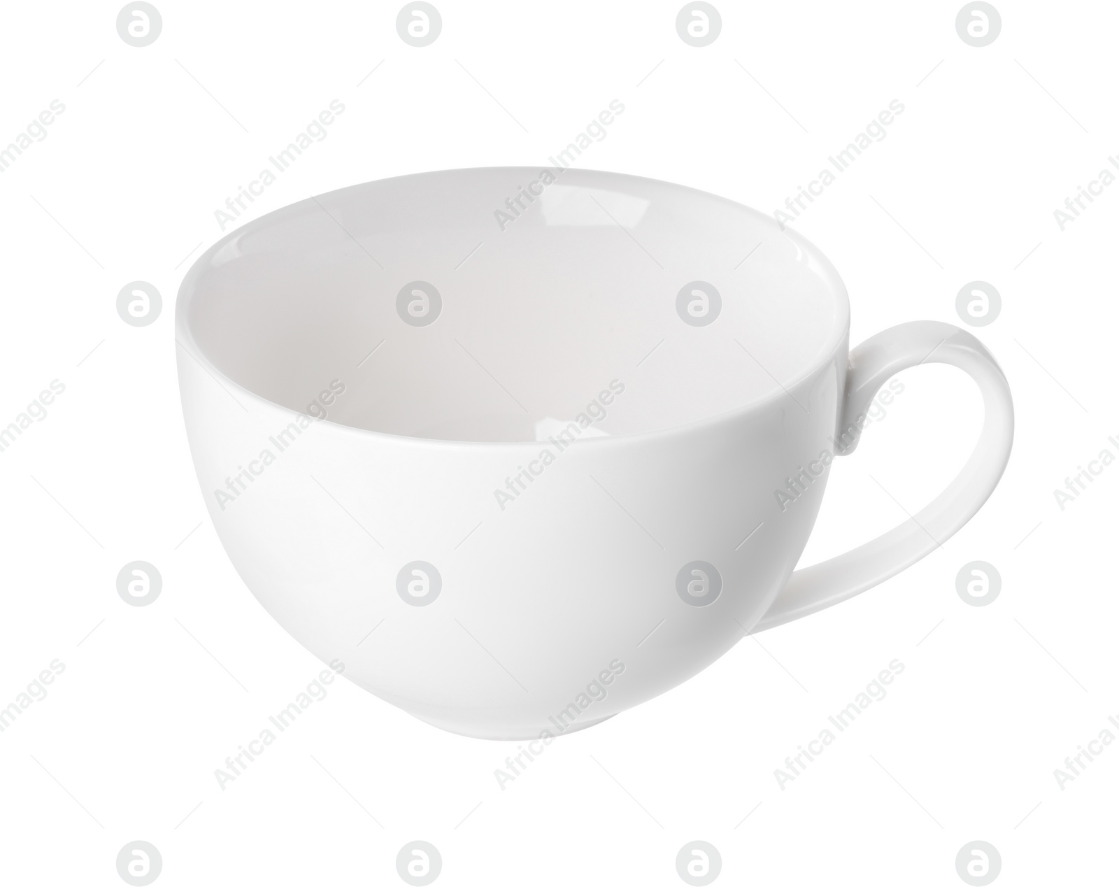 Photo of Ceramic cup isolated on white. Cooking utensil