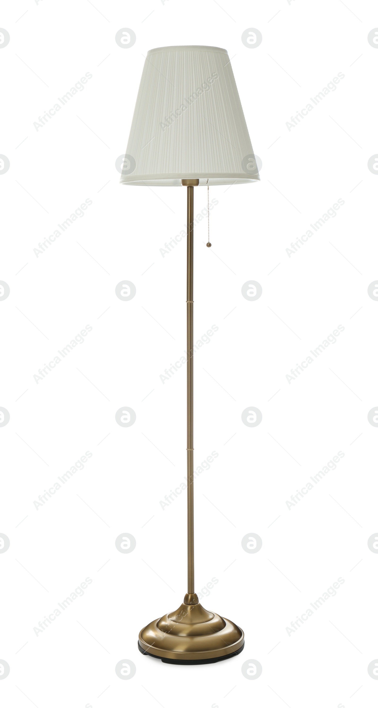 Photo of Stylish elegant floor lamp isolated on white