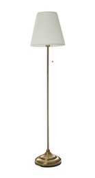 Photo of Stylish elegant floor lamp isolated on white