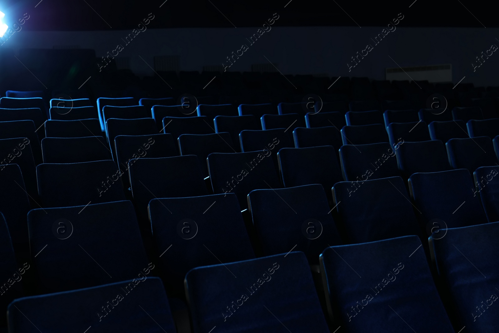 Photo of View of empty cinema with comfortable chairs
