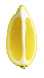 Photo of Piece of fresh lemon isolated on white