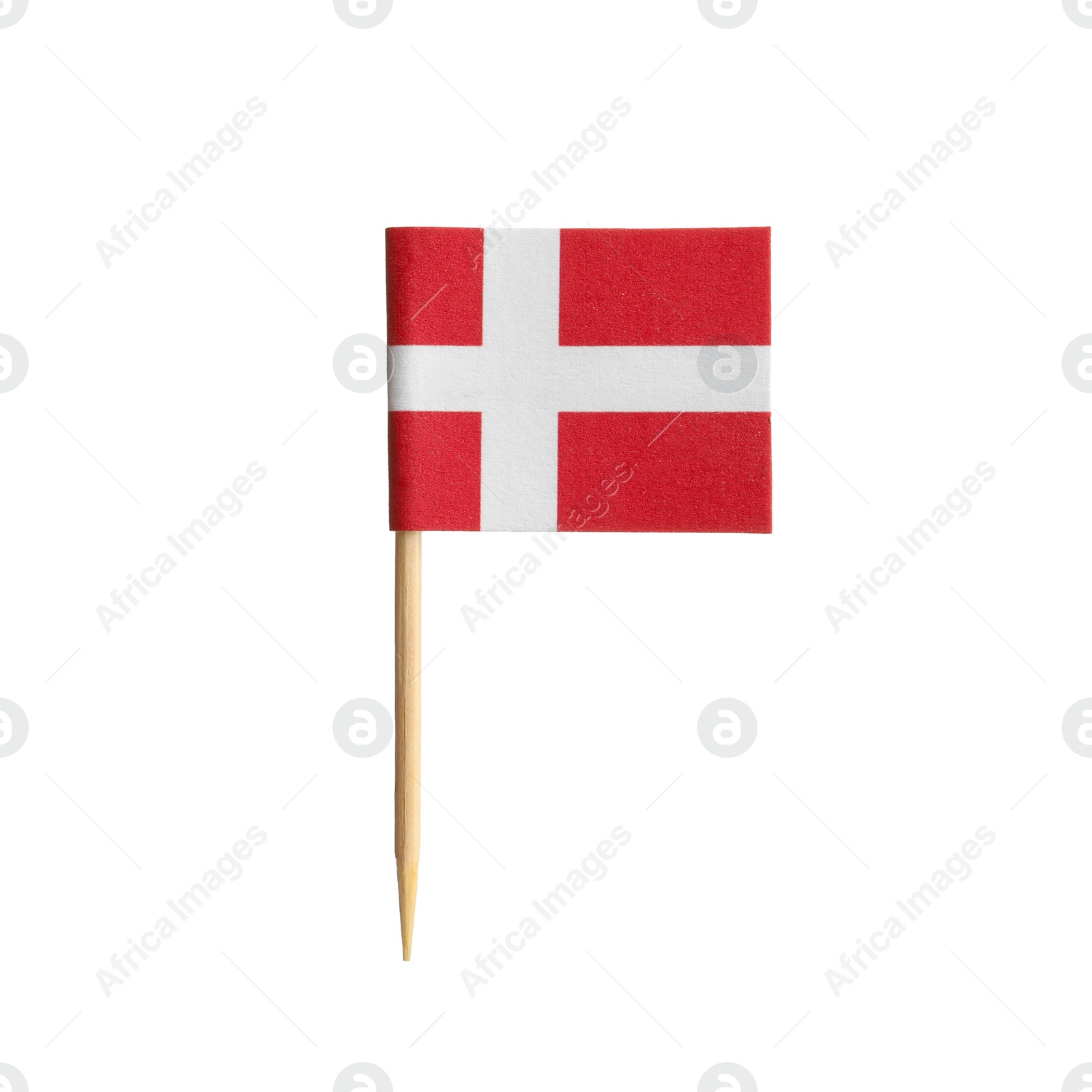 Photo of Small paper flag of Dania isolated on white
