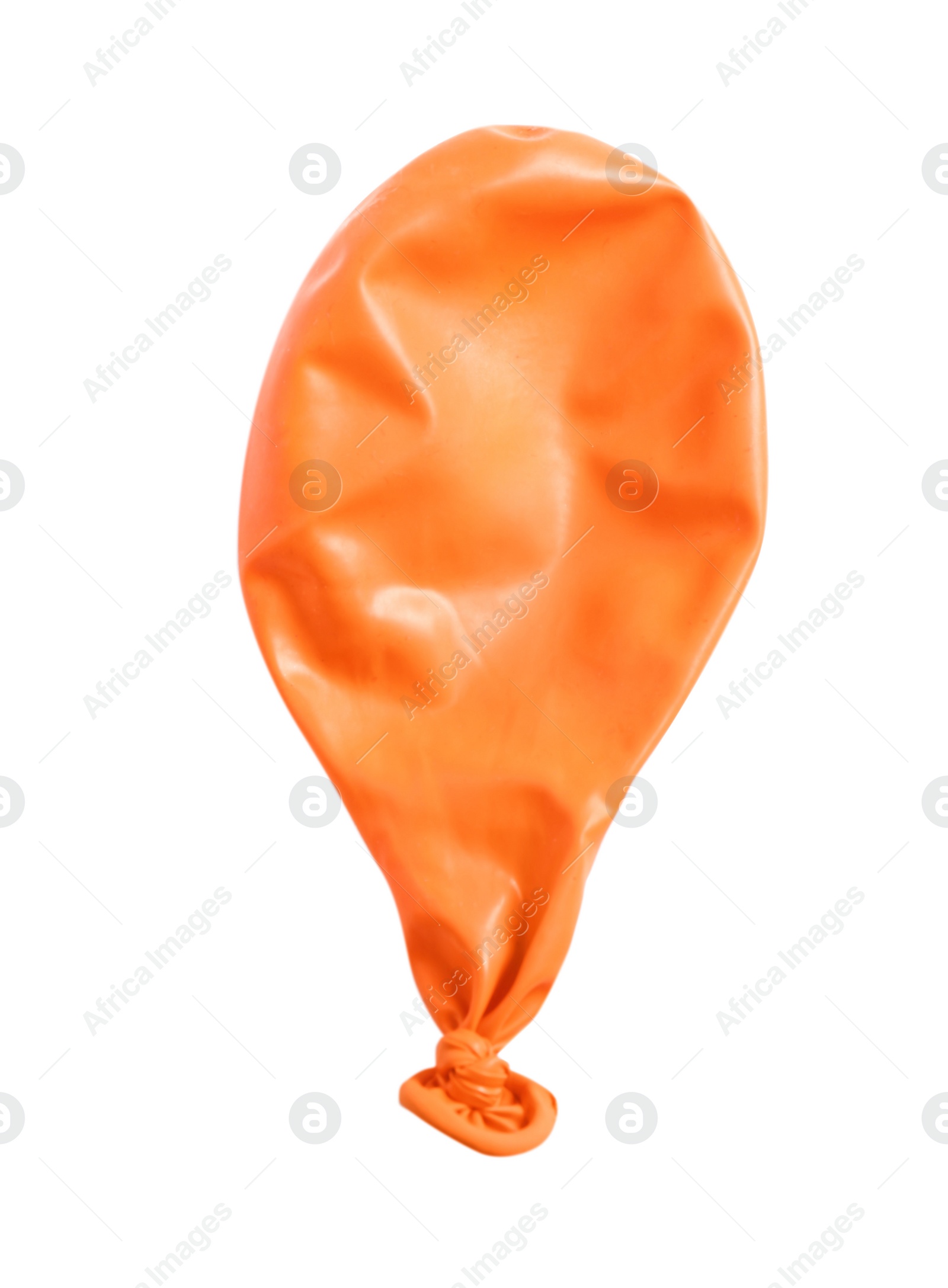 Photo of Deflated color air balloon on white background