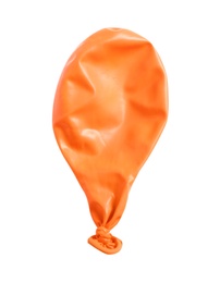 Photo of Deflated color air balloon on white background