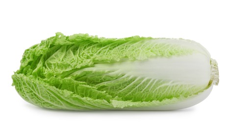 Photo of Fresh ripe Chinese cabbage on white background