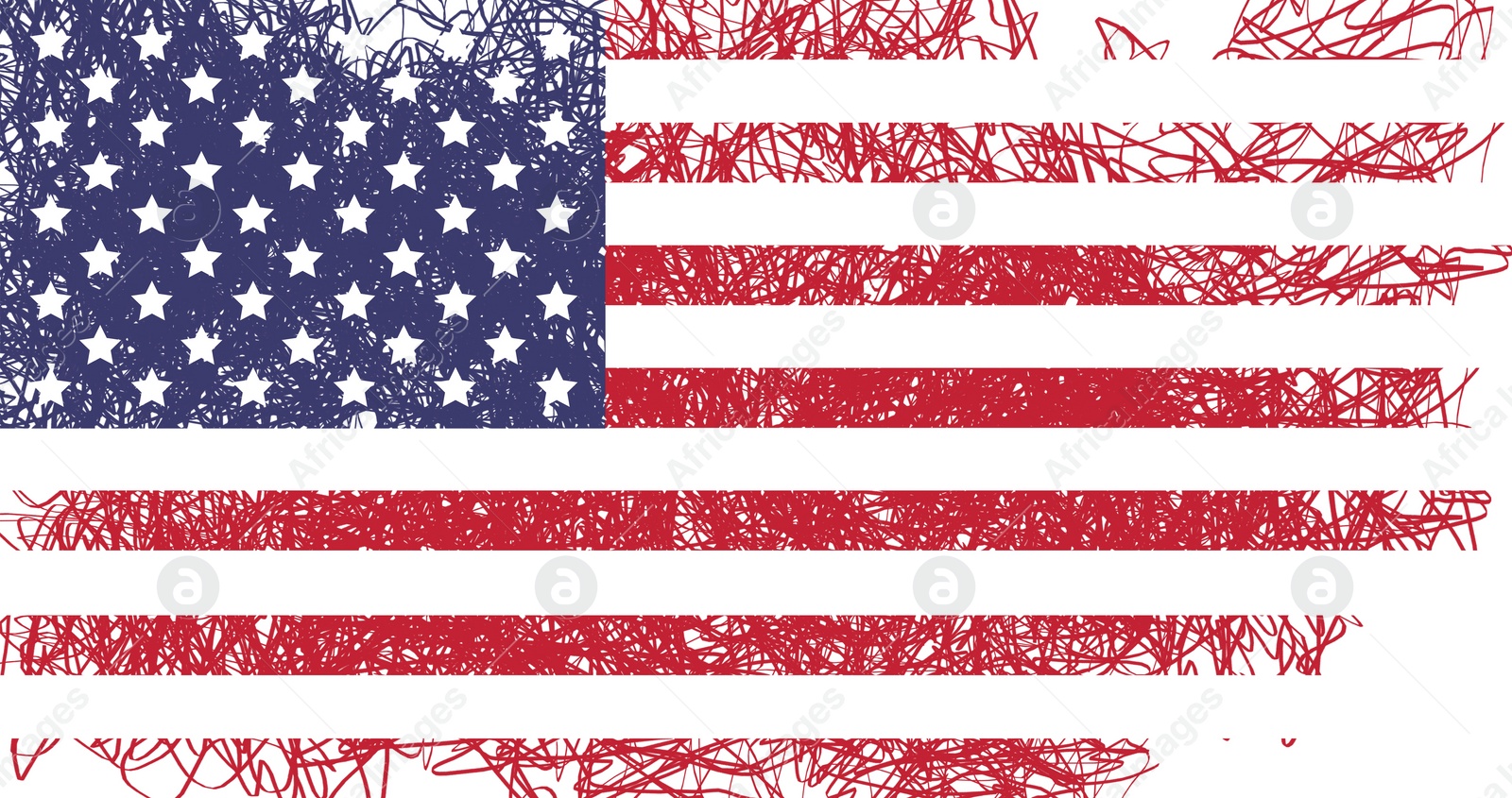 Image of Bright creative painting of USA national flag