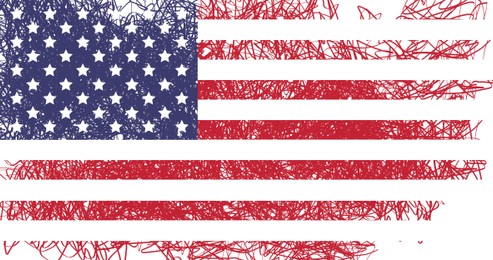 Bright creative painting of USA national flag