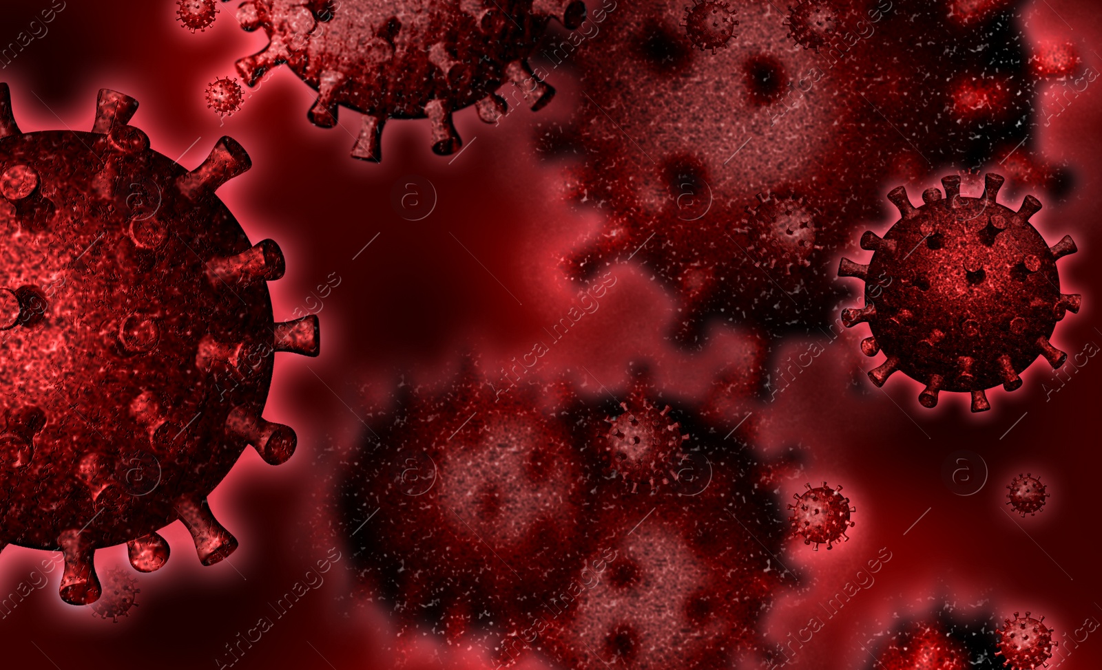 Illustration of  dangerous virus. Global pandemic outbreak