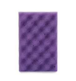 Purple washing sponge isolated on white. Cleaning supplies