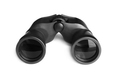 Modern binoculars isolated on white. Optical instrument