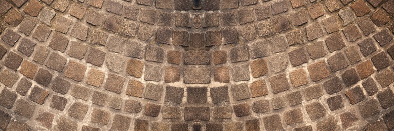 Image of Stone tiled surface as background, top view. Banner design