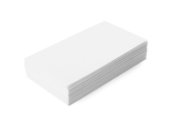 Blank business cards isolated on white. Mockup for design