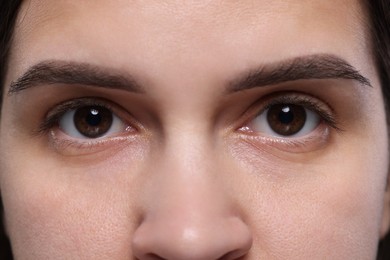 Closeup view of woman with beautiful eyes