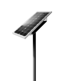 Modern solar panel isolated on white. Alternative energy source