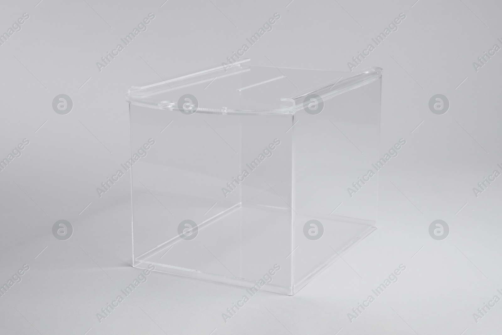 Photo of One ballot box on light grey background. Election time