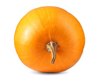 Photo of One fresh orange pumpkin isolated on white