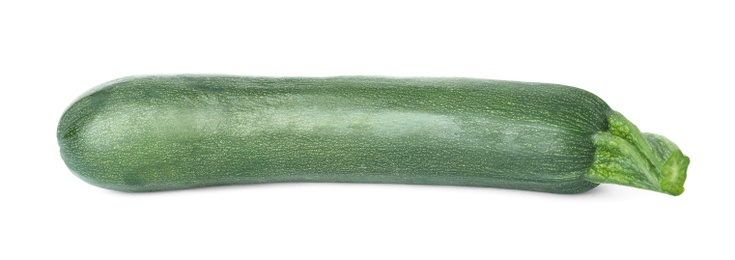 Photo of Raw green ripe zucchini isolated on white