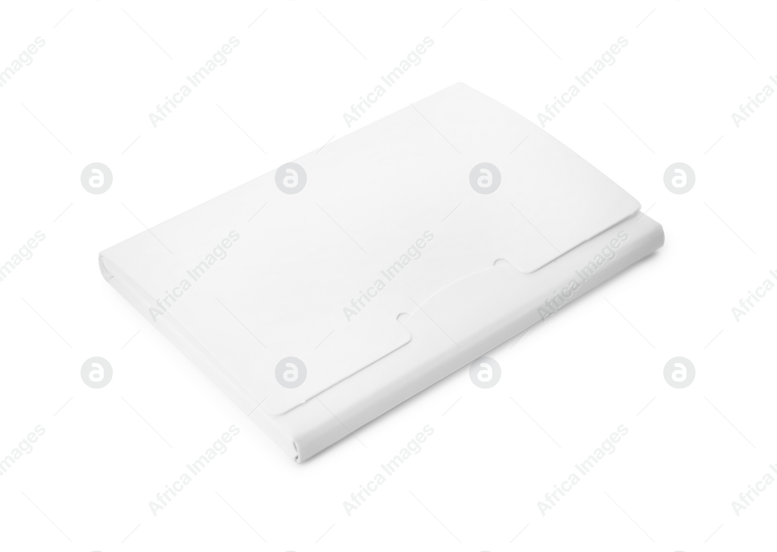 Photo of Package of facial oil blotting tissues isolated on white