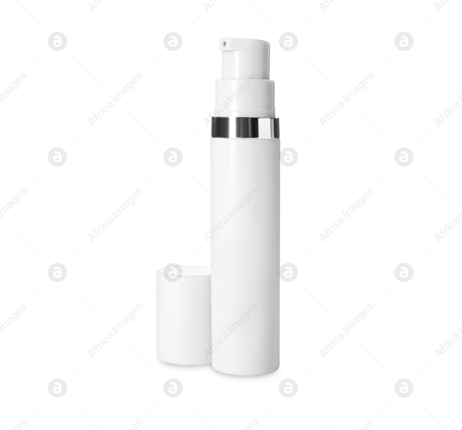 Photo of Bottle of luxury serum isolated on white