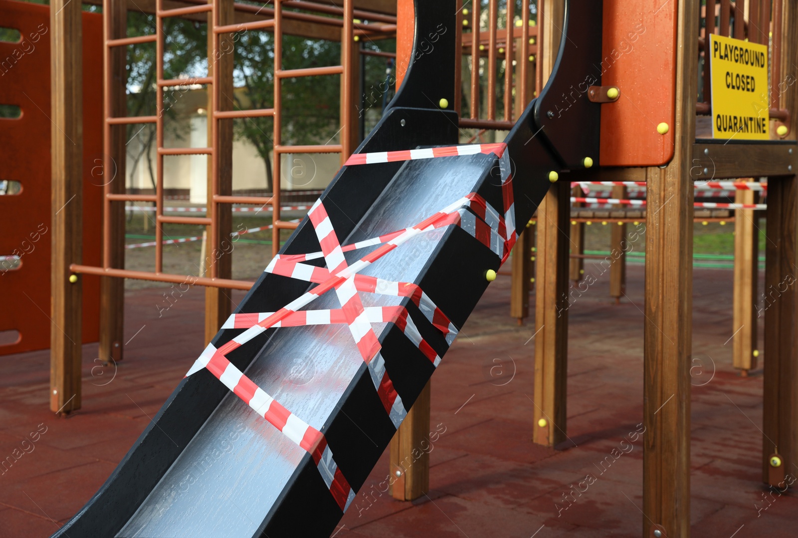 Photo of Empty children's playground closed during COVID-19 quarantine