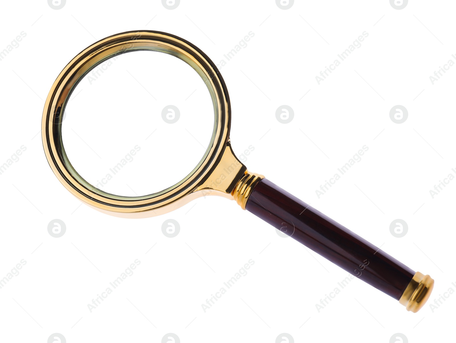 Photo of Magnifying glass with handle isolated on white