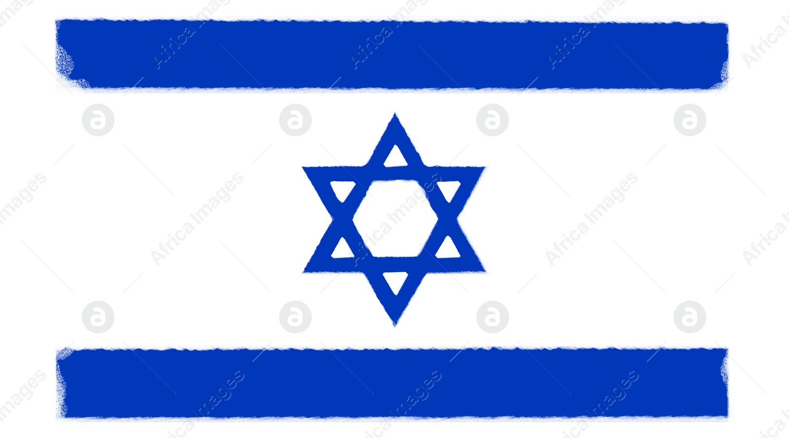 Illustration of National flag of Israel on white background, illustration