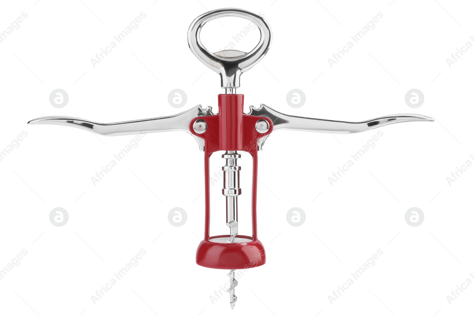 Photo of One wing corkscrew isolated on white. Kitchen utensil