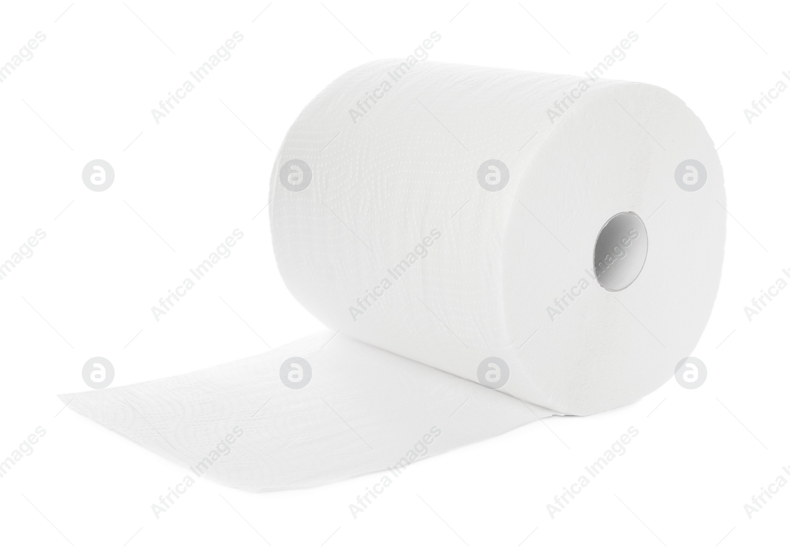 Photo of Roll of paper towels isolated on white