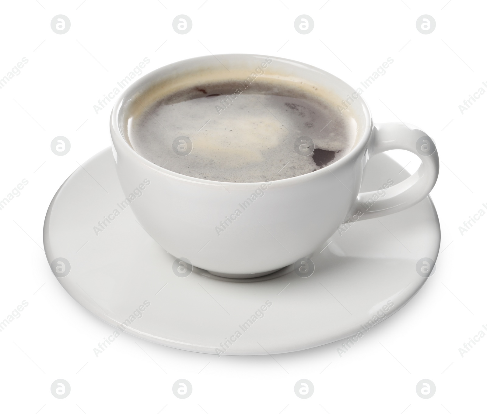 Photo of Cup of aromatic coffee isolated on white