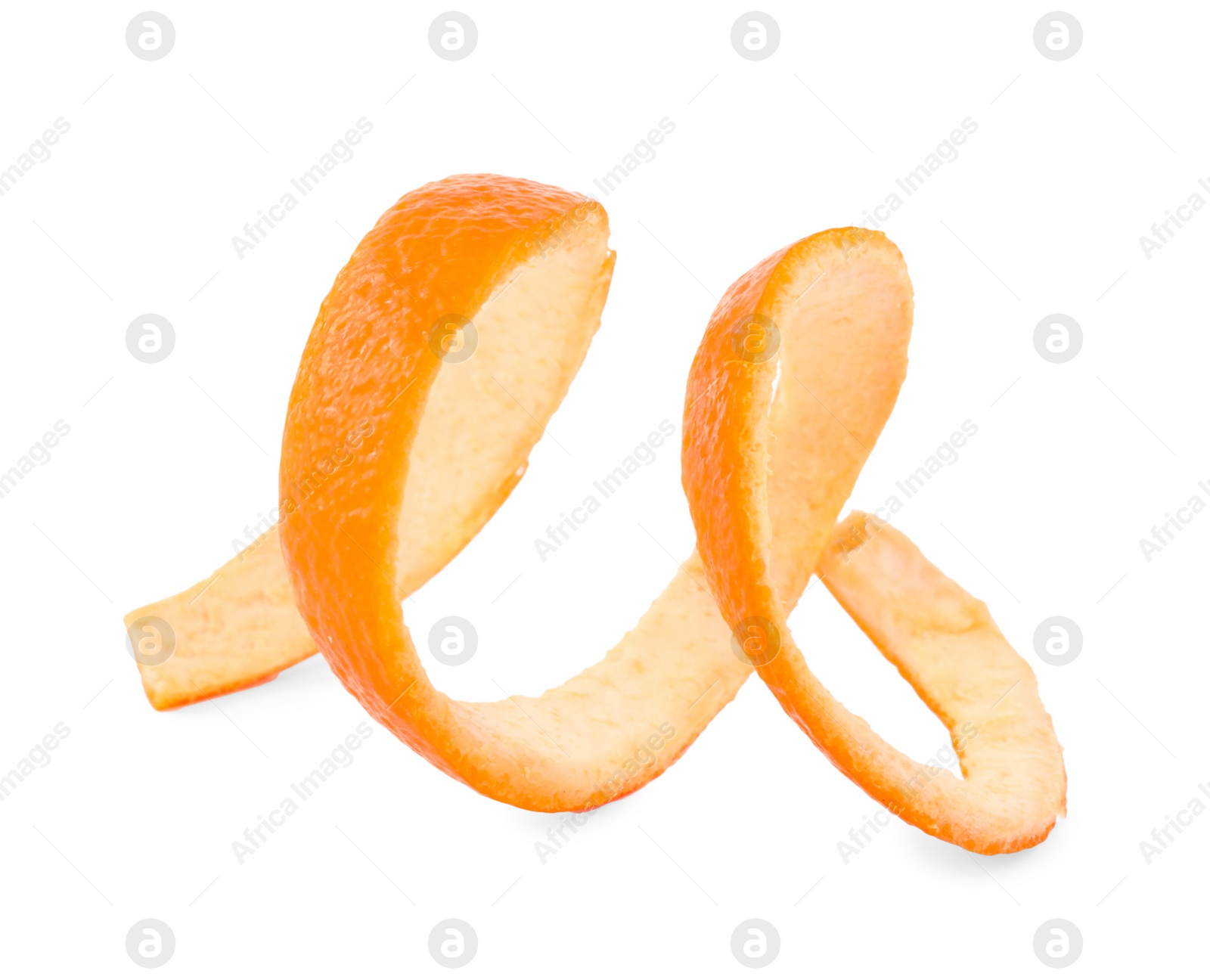 Photo of Fresh orange peel preparing for drying isolated on white