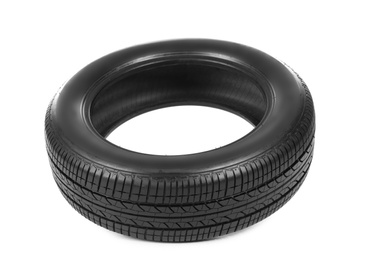 Photo of Car tire on white background