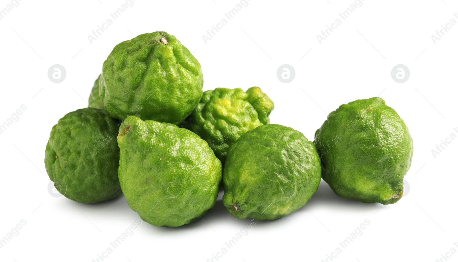 Photo of Fresh ripe bergamot fruits on white background