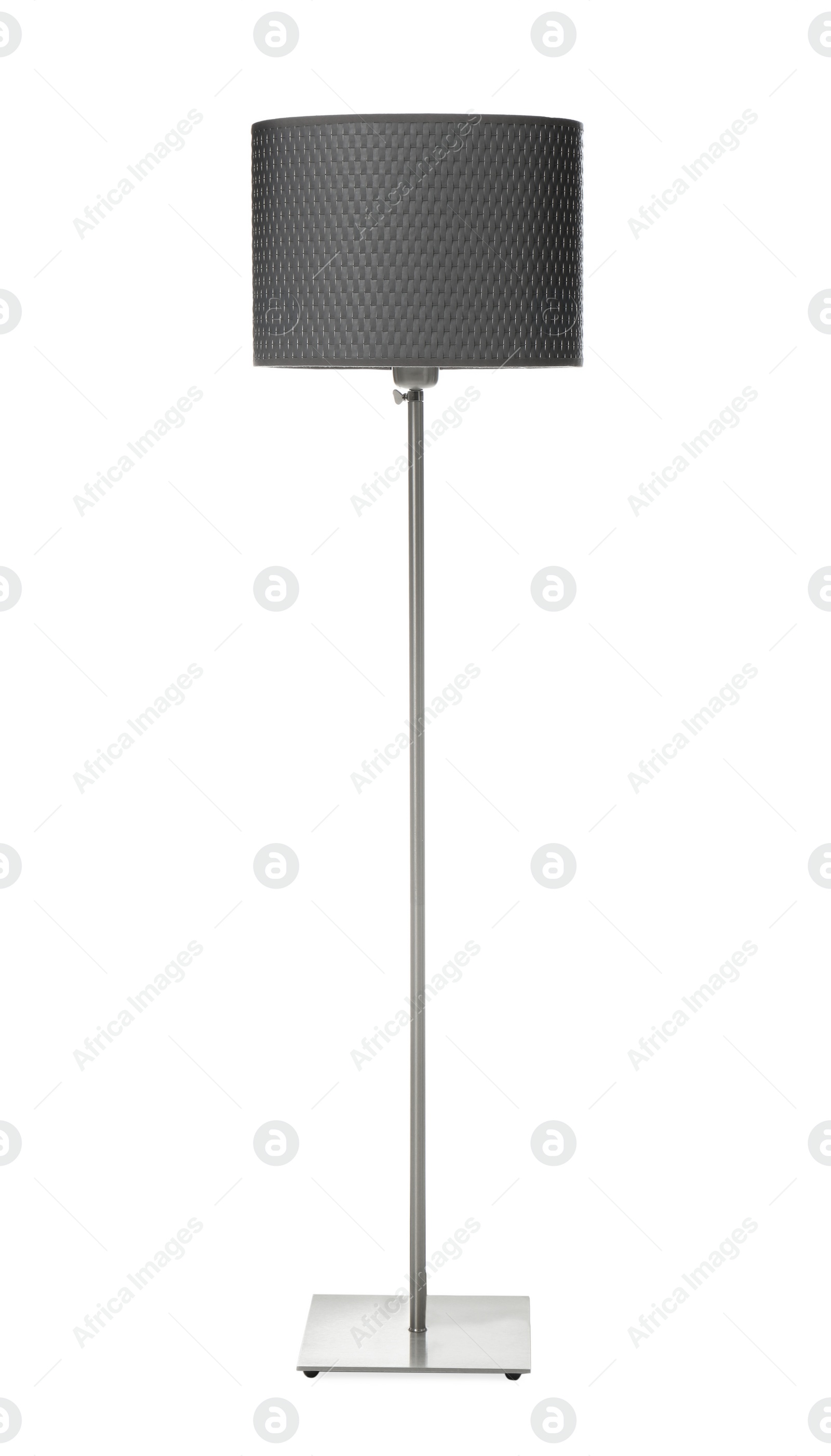 Photo of Stylish grey floor lamp isolated on white