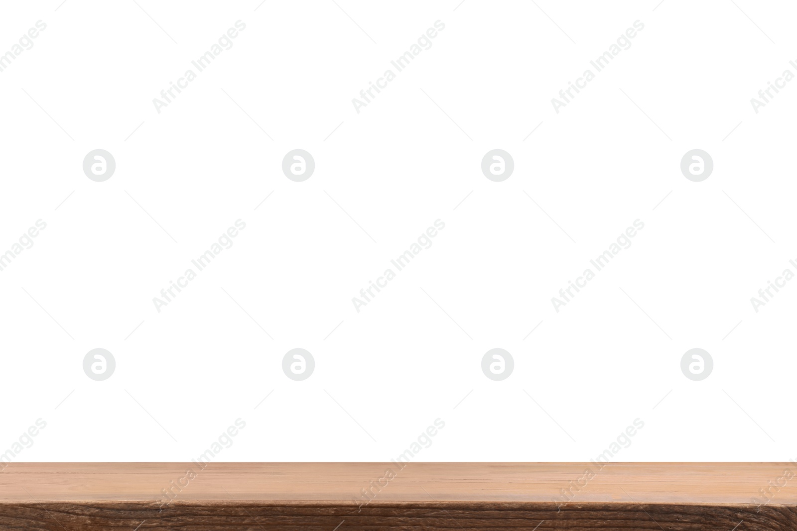 Photo of Empty brown wooden surface isolated on white