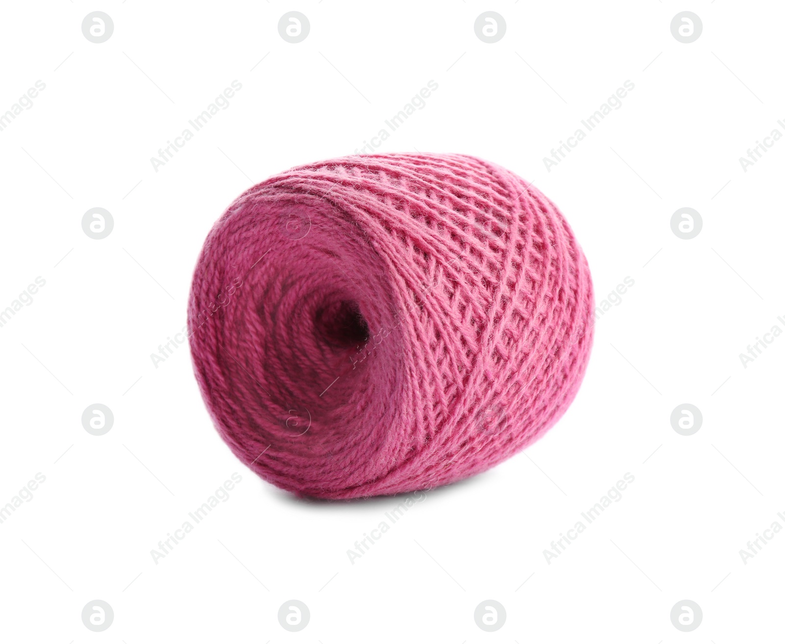 Photo of Clew of color knitting thread on white background