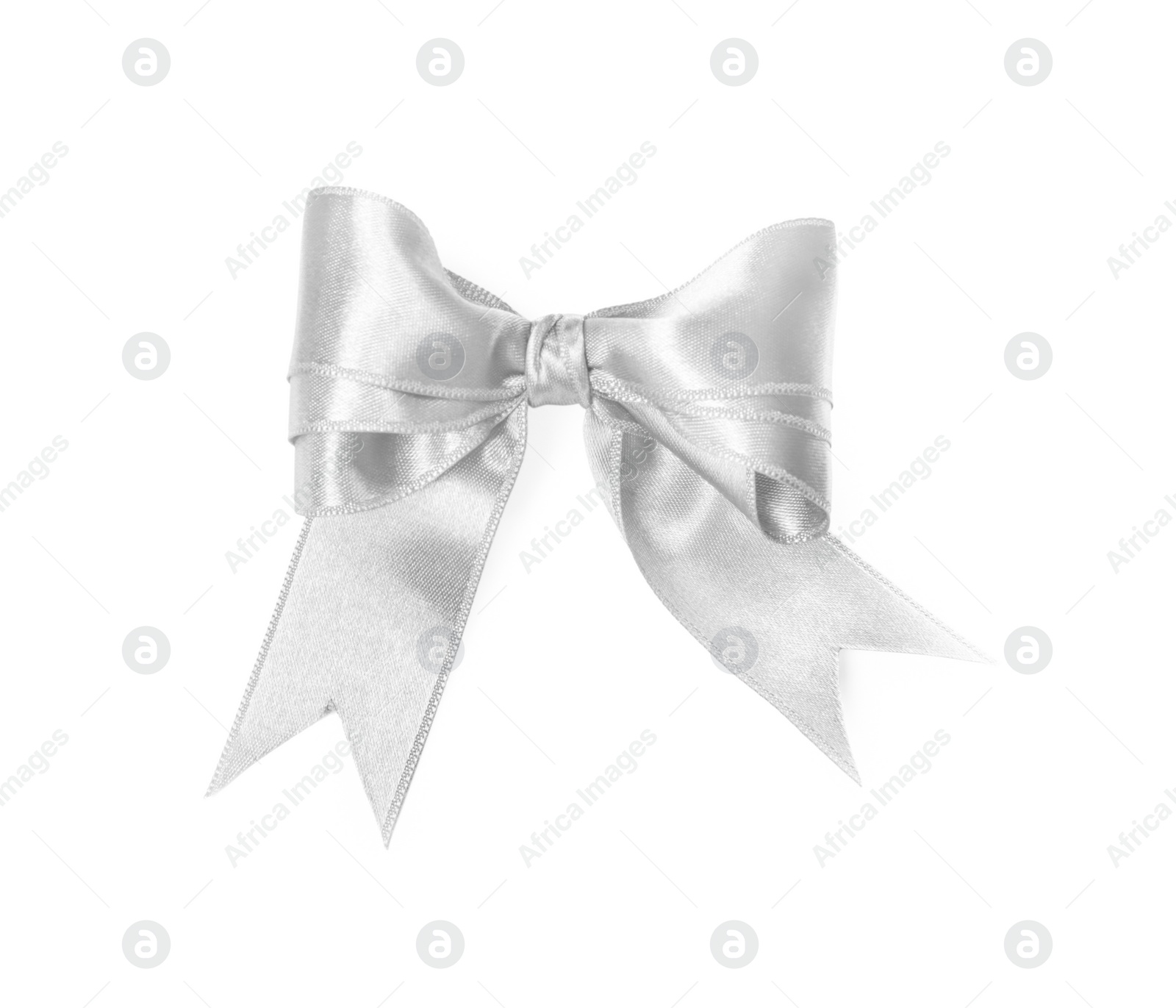 Image of White satin ribbon bow isolated on white