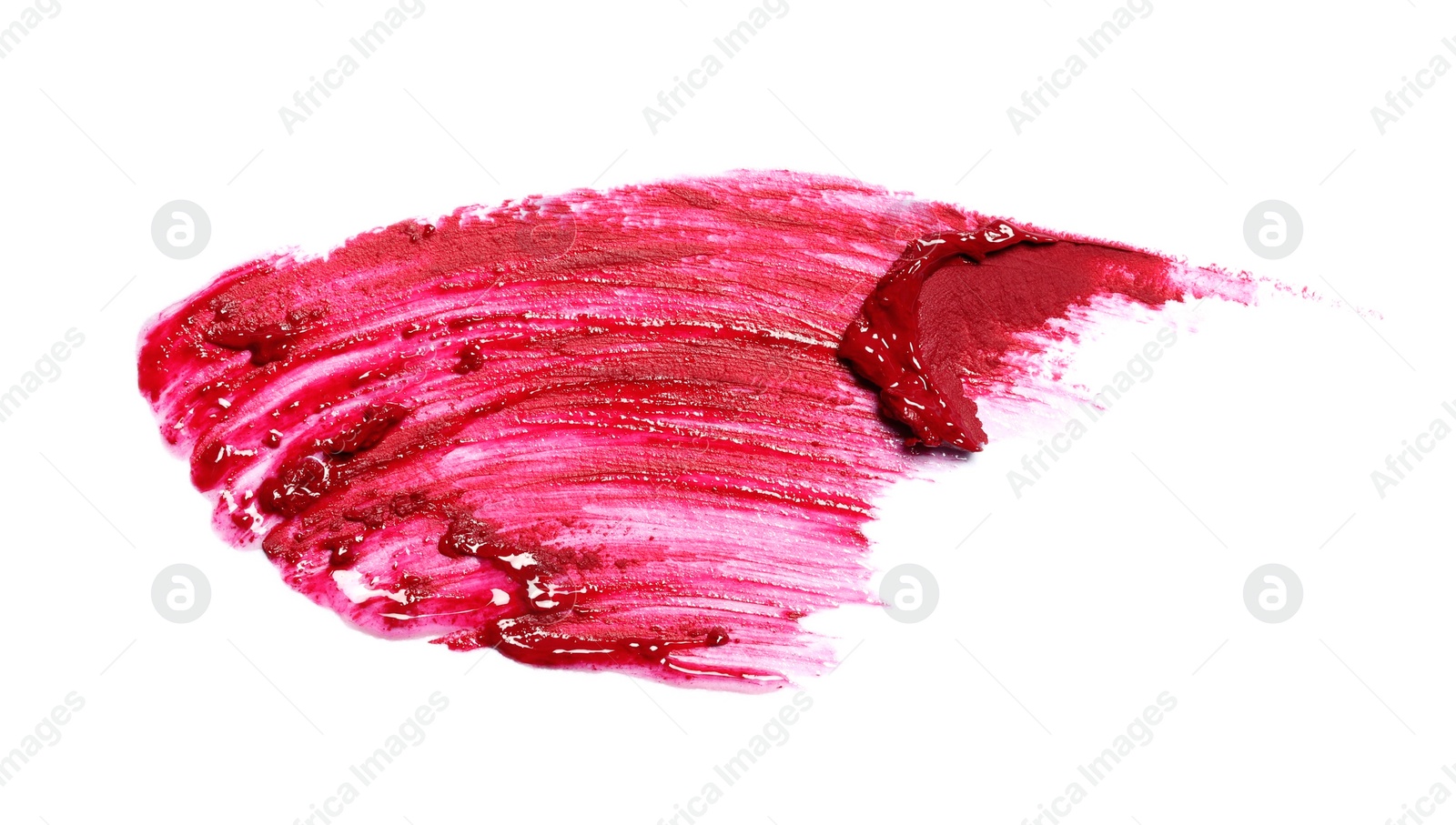 Photo of Smear of beautiful lipstick on white background