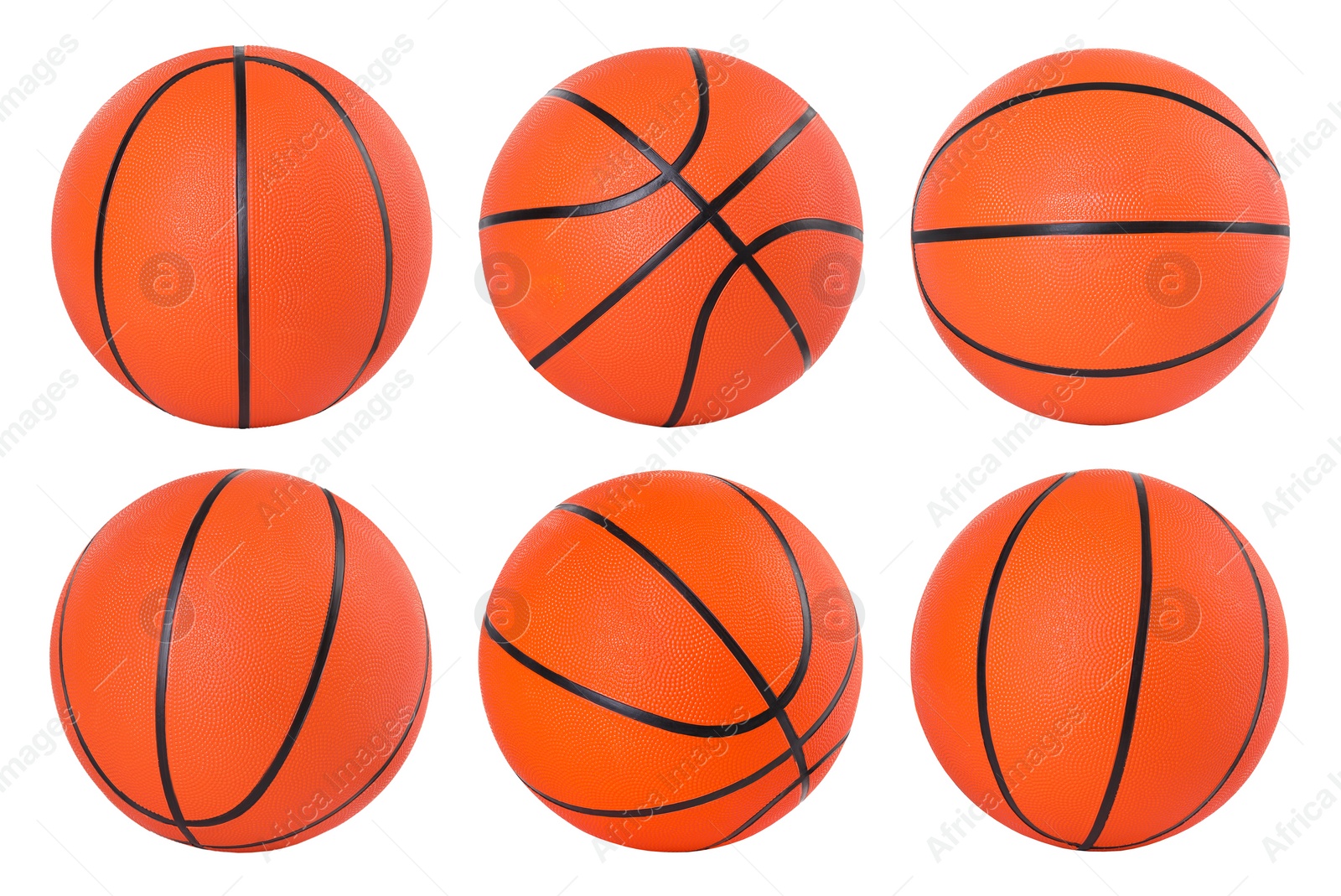 Image of Basketball ball isolated on white, different sides