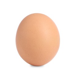 Photo of One raw chicken egg isolated on white