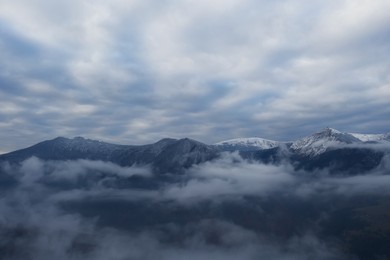 Beautiful view of blue sky over mountains