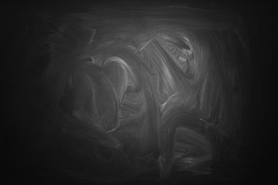 Image of Dirty black chalkboard as background. Vignette effect