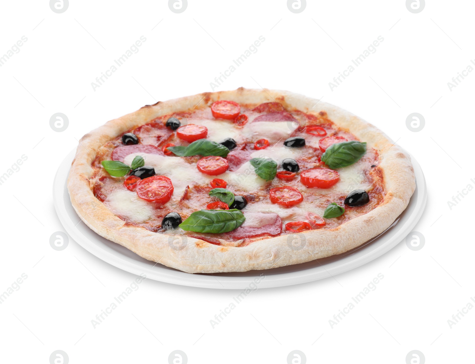 Photo of Hot delicious pizza Diablo isolated on white