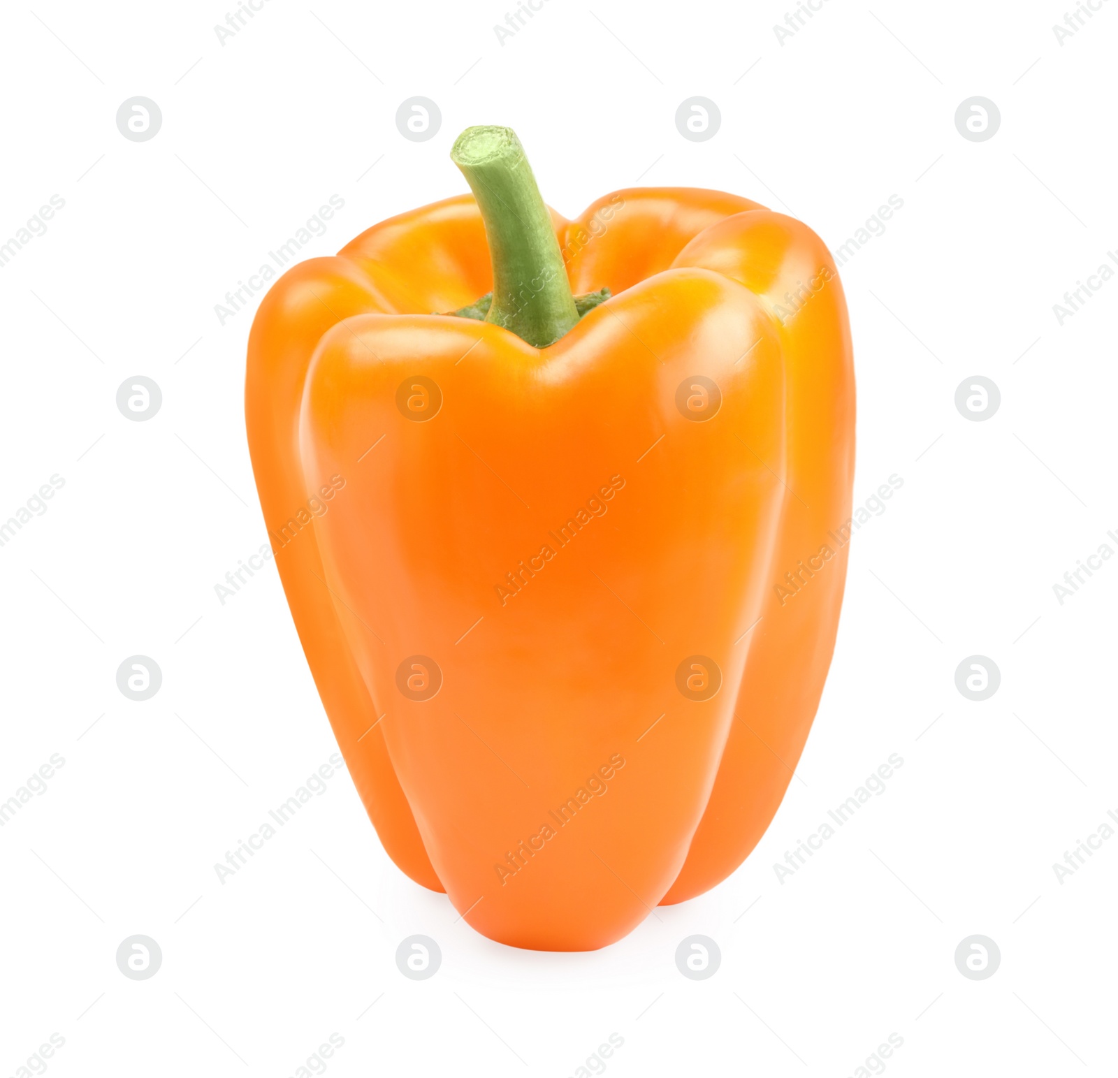 Photo of Ripe orange bell pepper isolated on white