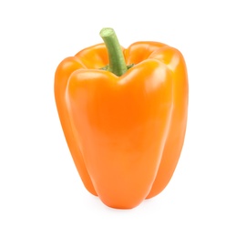 Photo of Ripe orange bell pepper isolated on white