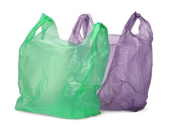Two different plastic bags isolated on white