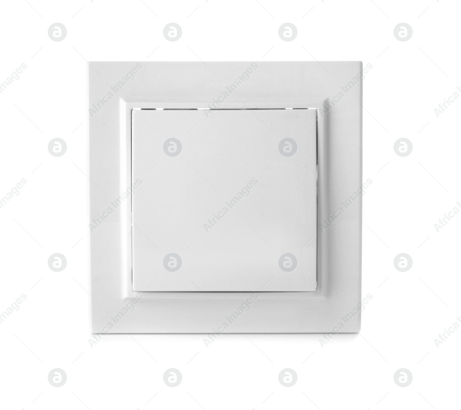 Photo of Light switch on white background. Electrician's equipment