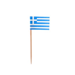 Photo of Small paper flag of Greece isolated on white